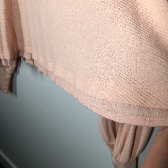 FREE People Billowy Sleeve Peach Pink  Long Sleeve T-Shirt Size‎ XS - Picture 5 of 7